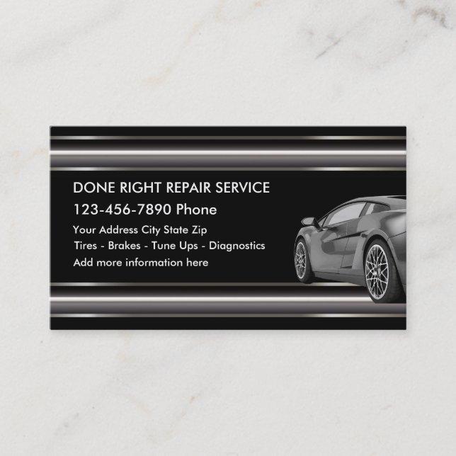 Cartes de visite frais de réparation automatique (Devant)