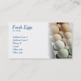 Cartes de visite frais d'oeufs