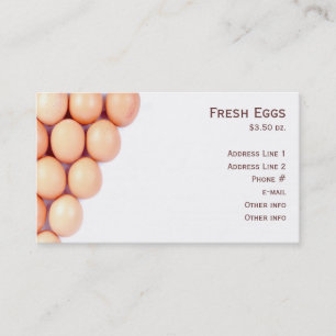 Cartes de visite frais d'oeufs