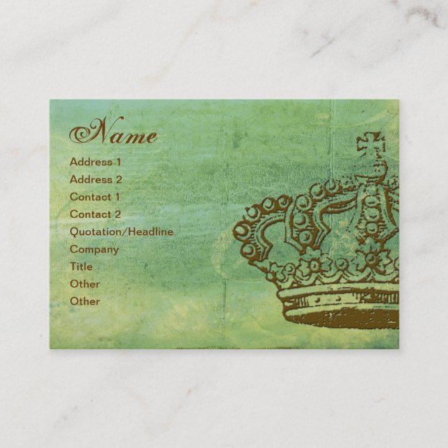 Cartes de visite français de parchemin de couronne (Devant)
