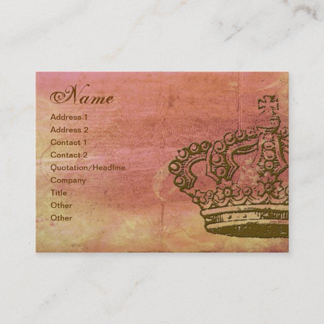 Cartes de visite français de parchemin de couronne (Devant)