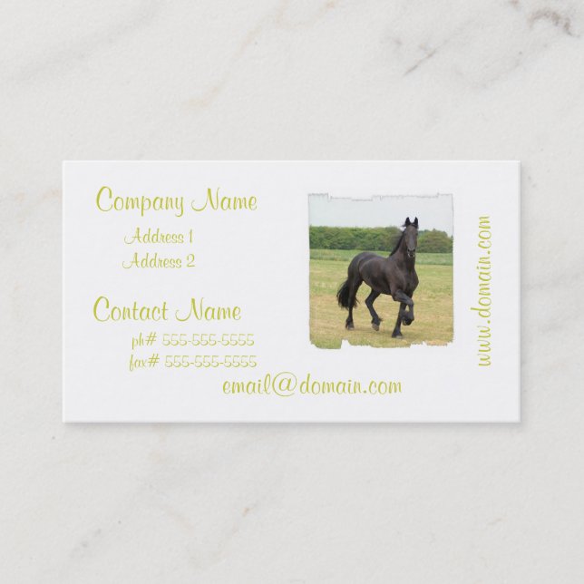 Cartes de visite frisons de cheval (Devant)