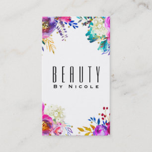 Cartes de visite Fun Bright Bold aquarelle floral 
