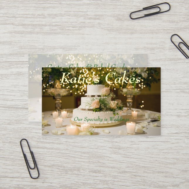 Cartes de visite--Gâteau (Devant/Arrière en situation)