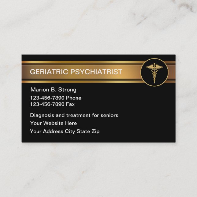 Cartes de visite gériatriques de psychologue (Devant)