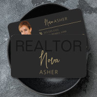 Cartes de visite Gold Real Estate Agent avec code