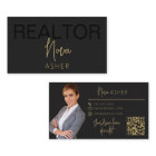 Cartes de visite Gold Real Estate Agent avec code 