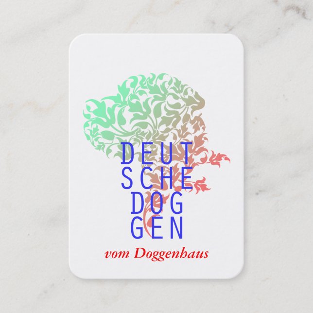 Cartes de visite Grand Danois (Devant)
