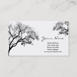 Cartes de visite gris d'arbres