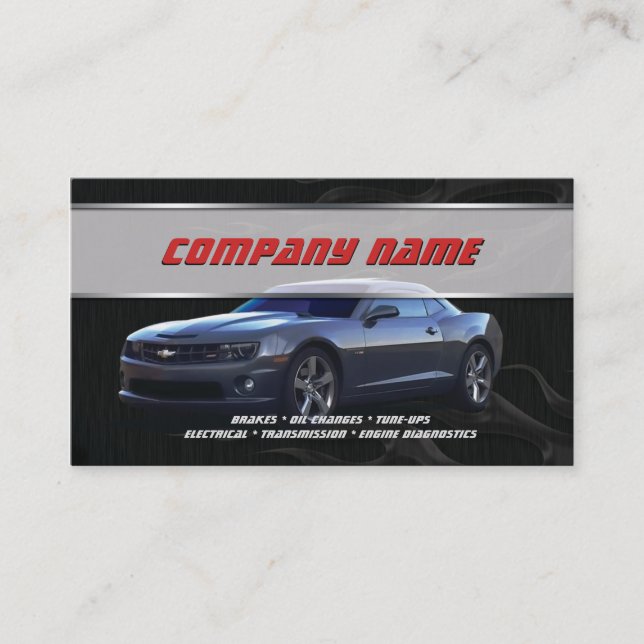 Cartes de visite gris de Camaro (Devant)