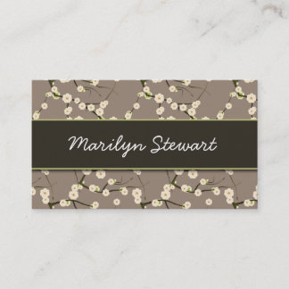 Cartes de visite gris de fleurs de cerisier