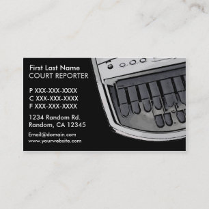 Cartes de visite gris noirs simples de sténographe