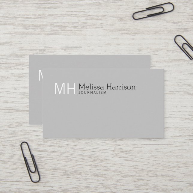 Cartes de visite gris personnalisés (Devant/Arrière en situation)