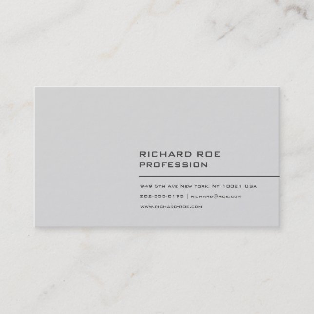 Cartes de visite gris professionnels créatifs (Devant)