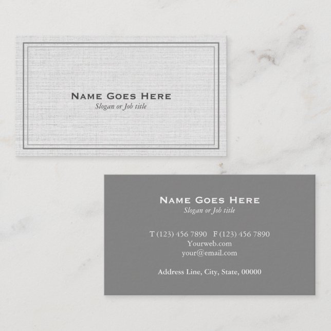 Cartes de visite gris simples professionnels (Devant / Derrière)
