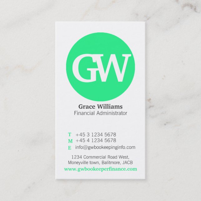 Cartes de visite gris verts en bon état simples de (Devant)
