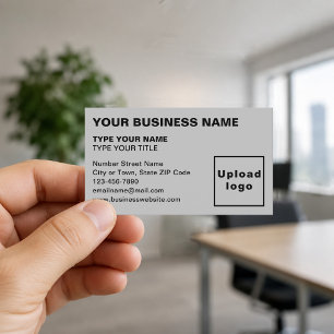 Cartes de visite grises alignées à gauche