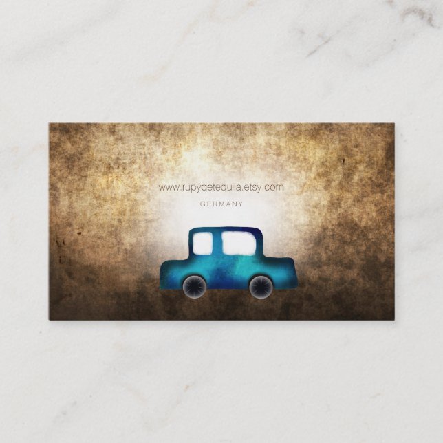 Cartes de visite Grunge Bleu Auto (Devant)