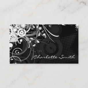 Cartes de visite grunges floraux