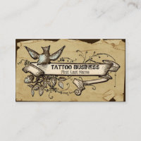 Cartes de visite grunges malpropres de tatouage de