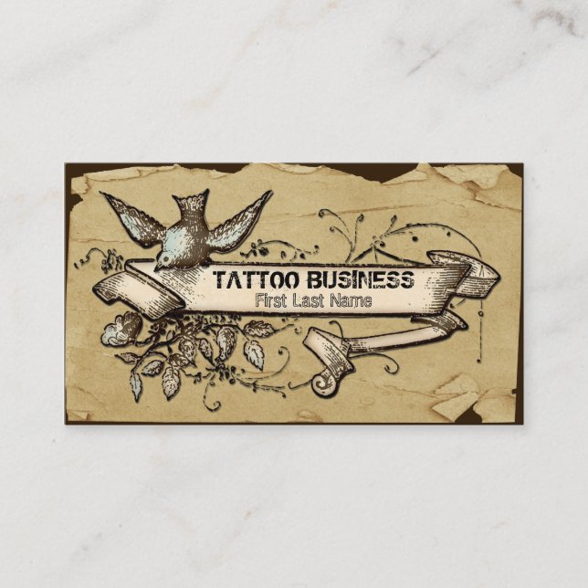Cartes de visite grunges malpropres de tatouage de (Devant)