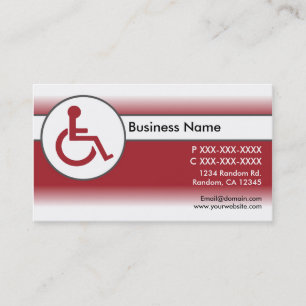 Cartes de visite handicapés blancs rouges de