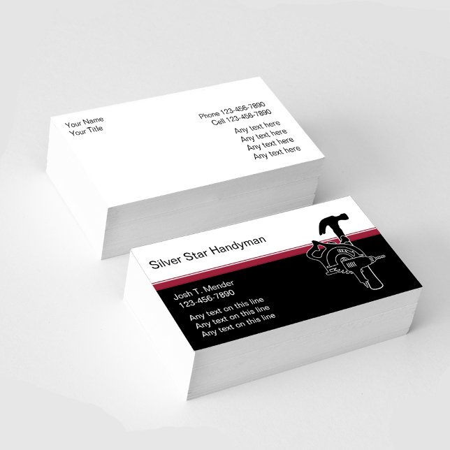 Cartes de visite Handyman professionnels (Créateur téléchargé)
