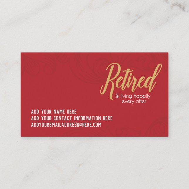 Cartes de visite heureusement retirés (Devant)