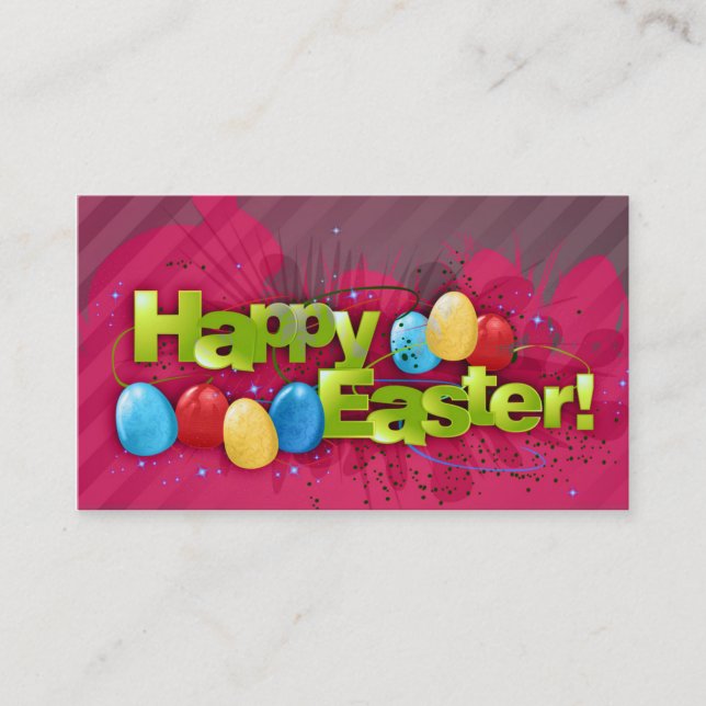 Cartes de visite heureux de Pâques (Devant)
