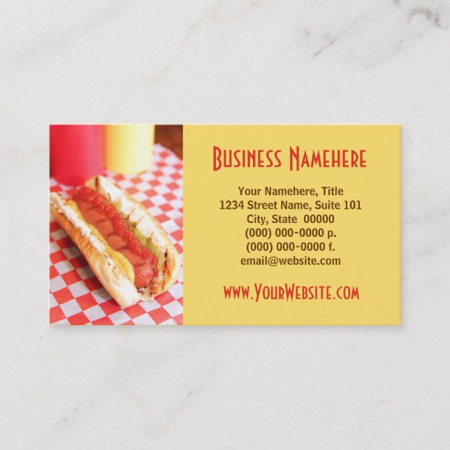 Cartes de visite Hot Dog (Devant)