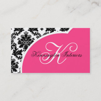 Cartes de visite Hot rose noir Damask