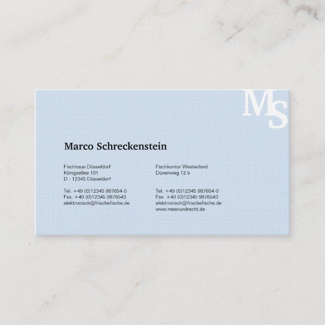 Cartes de visite Hummer bleu (Devant)