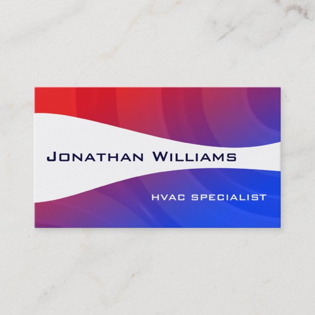 Cartes de visite HVAC professionnels modernes (Devant)