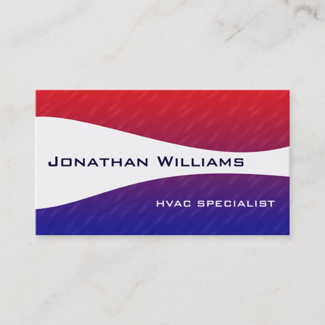 Cartes de visite HVAC professionnels modernes (Devant)