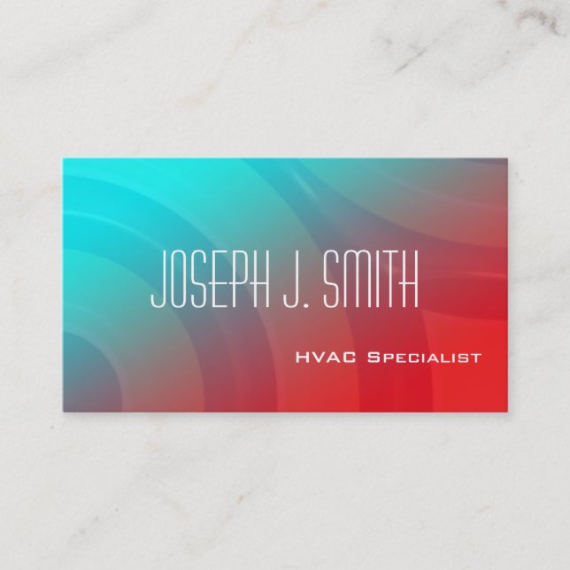 Cartes de visite HVAC professionnels modernes (Devant)