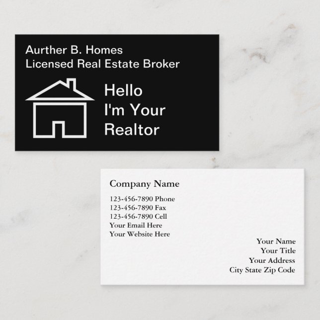 Cartes de visite immobiliers (Devant / Derrière)