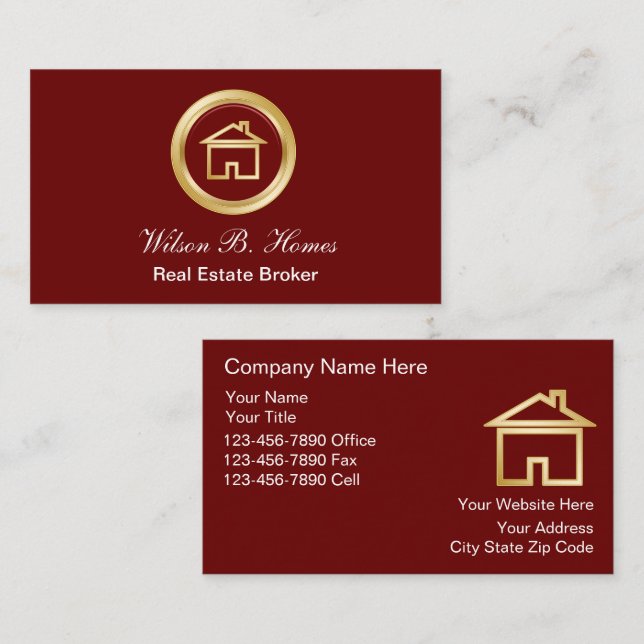 Cartes de visite immobiliers (Devant / Derrière)