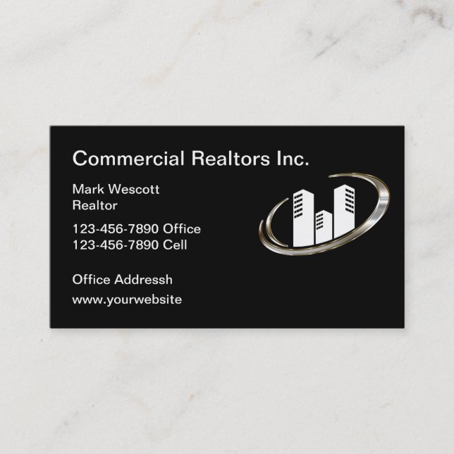 Cartes de visite immobiliers commerciaux classique (Devant)