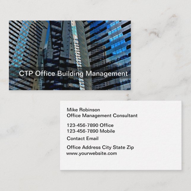 Cartes de visite immobiliers de gestion de bureau (Devant / Derrière)