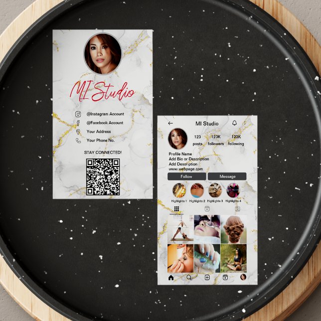 Cartes de visite Instagram, Influenceur, Esthétiqu (Créateur téléchargé)