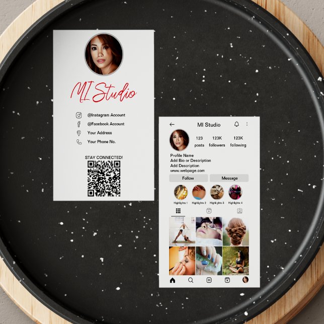 Cartes de visite Instagram, Influenceur, Esthétiqu (Créateur téléchargé)