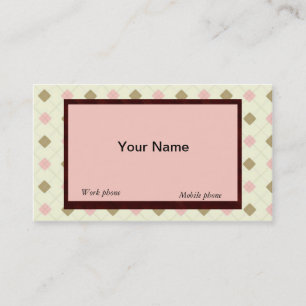 CARTES DE VISITE JACQUARDS RETRO JAUNE-BROWN-PÊCHE