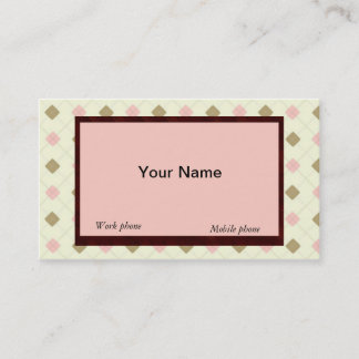CARTES DE VISITE JACQUARDS RETRO JAUNE-BROWN-PÊCHE