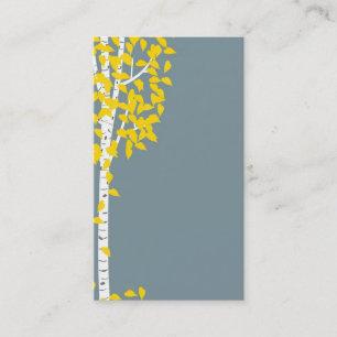 Cartes de visite jaunes bleus d'arbre d'Aspen