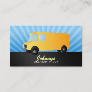 Cartes de visite jaunes de camion de boîte