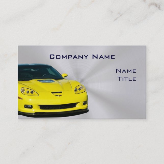 Cartes de visite jaunes de Corvette (Devant)