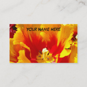 Cartes de visite jaunes rouges Tulipe Fleur Unique