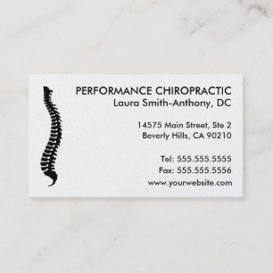 Cartes de visite latéraux de chiropractie d'épin