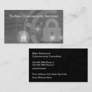 Cartes de visite latéraux doubles Cybersécurité