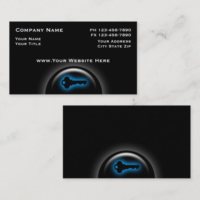 Cartes de visite Locksmith (Devant / Derrière)